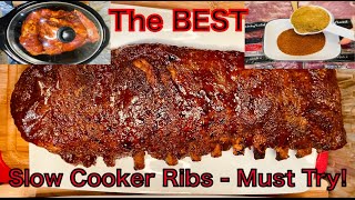 The BEST Fall Off The Bone Slow Cooker Ribs  Must Try food cooking subscribe [upl. by Ebba]