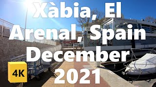 Walking in Xàbia Javea Arenal beach area December 2021 Winter in Spain [upl. by Schacker250]