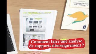 CRPE  Comment faire une analyse de supports pédagogiques  Un autre exemple en français [upl. by Inail294]