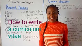 curriculum vitae How to write a CV KCSE functional writing [upl. by Ecirrehs]