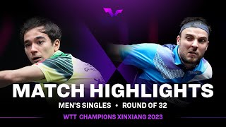 Hugo Calderano vs Simon Gauzy  MS R32  WTT Champions Xinxiang 2023 [upl. by Bunch]