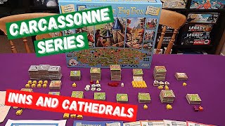 Carcassonne Inns and Cathedrals How to playthrough  All Around The Board [upl. by Sivrat]