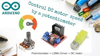 Control DC motor speed using potentiometer  L298n driver  Arduino [upl. by Onaled]