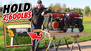 ToughBuilt C700 Sawhorse Jobsite Table Review  Rated For Holding 1300 lbs [upl. by Oconnor698]