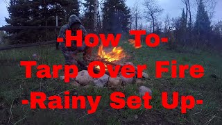 Unusual Way to Use a Tarp Over a Fire  The Beast Sleeping Pad Set Up [upl. by Swetiana854]