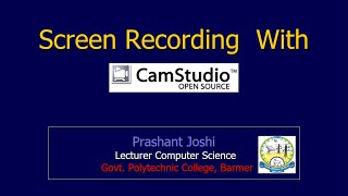 Screen Recording with OpenSource CamStudio [upl. by Andel413]