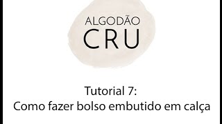 Como fazer bolso embutido em calça [upl. by Devina823]