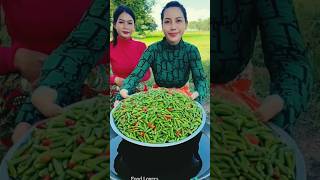 Green chilli chicken recipes  chinese spicy food spicyfood [upl. by Arod]