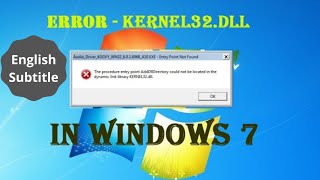 How to fixed dynamic link library Kernel32dll Error  Windows 7 [upl. by Monetta]