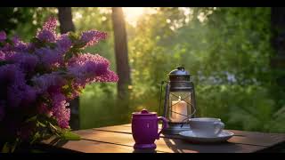 Relaxing Ambience with Coffee and Lilacs  Spring Morning in the Garden [upl. by Malaspina]