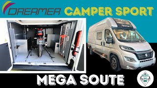 Une moto dans la soute  Aperçu complet du DREAMER CAMPER SPORT 2025 Instant CampingCar [upl. by Ymmij597]