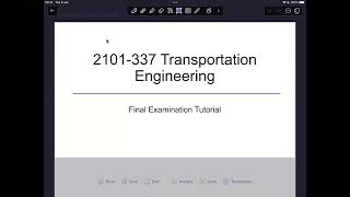 Transportation Engineering FinalExam Tutorial [upl. by Eniledgam]