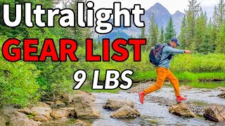 ULTRALIGHT BACKPACKING GEAR LIST 2020  9 lbs [upl. by Nitnerb]