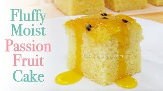 FLUFFY AND MOIST PASSION FRUIT CAKE  Baking Cherry [upl. by Nemzzaj]