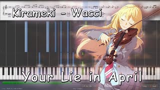 Kirameki  Wacci Piano Tutorial Download Link [upl. by Doolittle]