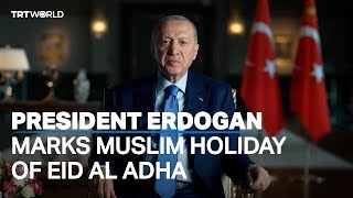 President Erdogan marks Muslim holiday of Eid al Adha [upl. by Aiyram]