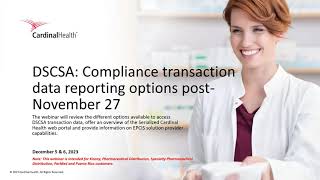 DSCSA Compliance Transaction Data Reporting [upl. by Nirred]