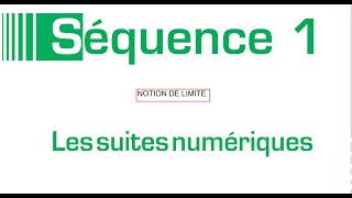 MATHEMATIQUES BAC FRANCAIS CNED SEQUENCE1 LECON3 SUITES NUMERIQUES PROFESSEEUR BENZINE RACHID [upl. by Navar]