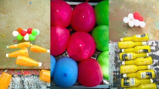 Breaking Colorful Glass Bottles and Dropping Water Balloons ASMR [upl. by Kenward]