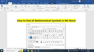 How to find mathematics symbols in microsoft word [upl. by Trista]