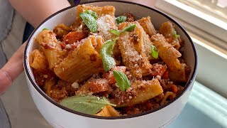 Rigatoni pasta bol rapide et facile pour satisfaire votre faim de minuit باستا لجوع آخر الليل [upl. by Neelrahc775]