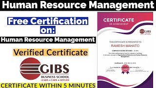 Human Resource Management Free Certification  Free Certificate  Human Resource Management Course [upl. by Phedra]