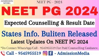 Neet pg 2024 Counselling amp Result  States information Bulletin neetpgcounselling neetpg2024 [upl. by Ancier]