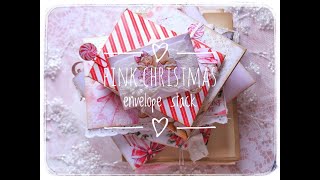 Pink christmas envelope stack flip through ASMR no talking [upl. by Inig403]