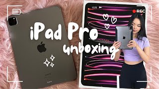 iPad Pro 11quot unboxing 128GB space grey  setup and accessories [upl. by Hooge]