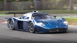 Maserati MC12 Corsa Screaming V12 Engine amp Accelerations at Imola Circuit [upl. by Narol]