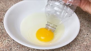 Separating egg yolk with water bottle Shorts [upl. by Akissej459]