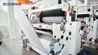 Automatic transfer folding machine V fold interfold glue laminated hand towel line [upl. by Lou]