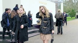 Suki Waterhouse Alexa Chung Olivia Palermo and more at the Burberry Fashion Show in London [upl. by Corinne]