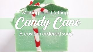 Making amp Cutting Candy Cane Soap [upl. by Analram]