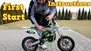 Dirt Bike 50cc  First Start  Instructions  Gazelle Mini Cross from Nitro Motors [upl. by Llen]