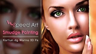 Speed Art Smudge Painting Kartun Warna 3D [upl. by Wessling]