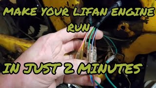 Lifan 125cc manual engine basic wiring to make it run [upl. by Ahsitam]