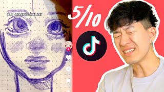 RATING TIKTOK ART TUTORIALS 🗿 5 [upl. by Ainesell]