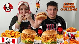 KFC ZİNGER BURGER HIZLI YEME CHALLENGE Cezada Tartışma Yaşandı [upl. by Gereron]