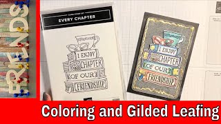 HOW TO Watercolor Pencil amp Gilded Leafing Techniques using the EVERY CHAPTER stamp [upl. by Letnohs]