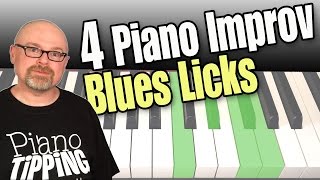 4 Piano Improv Blues Licks 2 [upl. by Aelber]