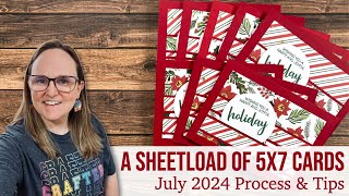 A SheetLoad of Christmas in July 5x7 Cards  July 2024 Process amp Tips sheetloadofcards [upl. by Cataldo848]