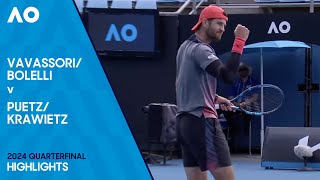 BolelliVavassori v KrawietzPuetz Highlights  Australian Open 2024 Quarterfinal [upl. by Orvie]