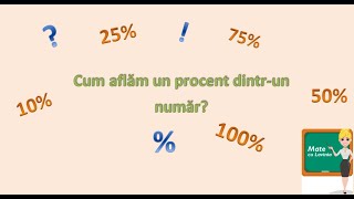 Cum se calculeaza un procent dintr un numar [upl. by Anailli]