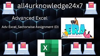 Adv Excel Sectorwise Assignment D  Advance Excel Pivot Table  Pivot Table all4urknowledge24x7 [upl. by Yaron]