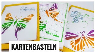 3 Grußkarten  Geburtstagskarten einfach selber basteln mit Papier Kartenbasteln Tutorial deutsch [upl. by Divaj122]