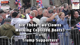 Are These Two Clowns Mocking Capsized Boats  Trump Supporters ProUK Rally George Square Glasgow [upl. by Ardrey]