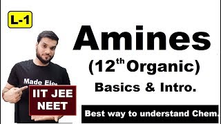 L1 Amines 12th Organic  Basics amp Introduction of Amines  JEE NEET  By Arvind Arora [upl. by Hannie]