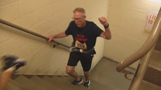 Stair climb at Hancock Building raises funds for respiratory health [upl. by Carrnan430]