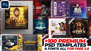 FREE 100 PREMIUM PSD TEMPLATES amp FONTS To Boost Your Design Career 20 [upl. by Hildy]